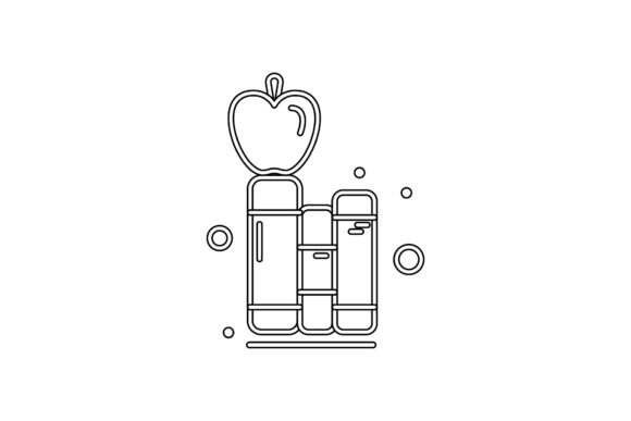 Back to School Book Collection Outline Graphics