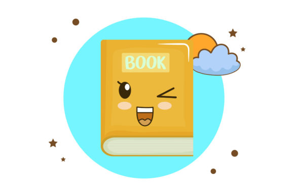 Back to School Book Cute Circle Bubble Graphics