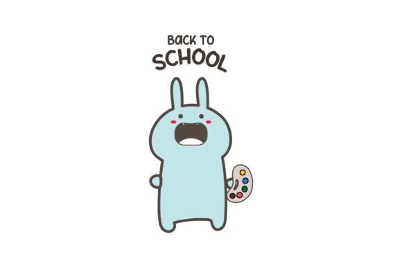 Back to School Bunny Painting Tools Svg Graphics
