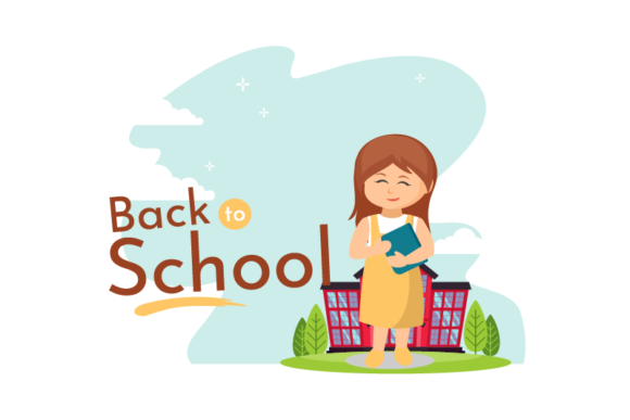 Back to School Kids Character Layout: Graphics & Icons