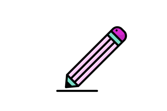 Back to School Pencil Flat Icon Art Graphics and Icons