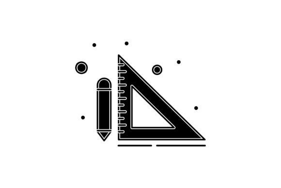 Back to School Triangle Ruler Silhouette Graphics