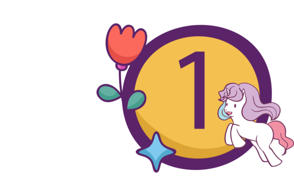 Unicorn Back to School Stickers Flower